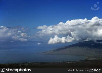 View of South Maui from Haleakala in Hawaii.