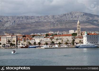 View of Split harbor from the sea, Croatia