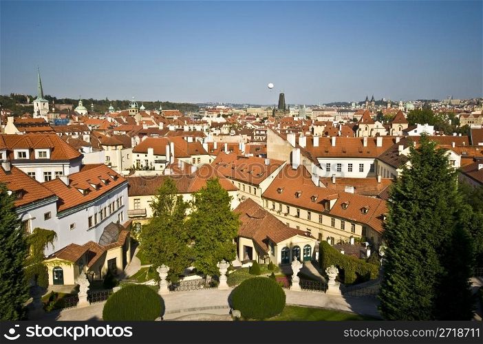 view of St Nicolas in Mala Strana in Prague