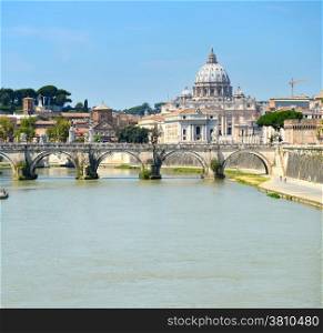 View of St. Peter&rsquo;s cathedral in the day in Rome, Italy&#xA;