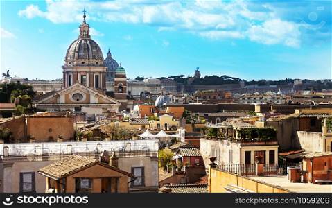 View of St. Peter?s Basilica in Rome from the Spanish Steps