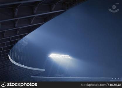 View of stadium lights at night