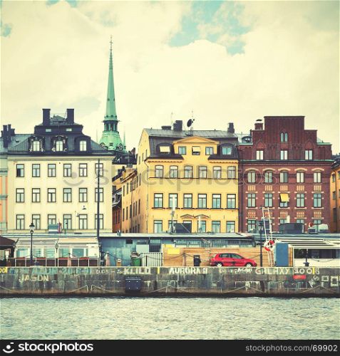 View of Stockholm. Retro style filtred image