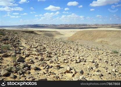View of stone desert Negev, Israel