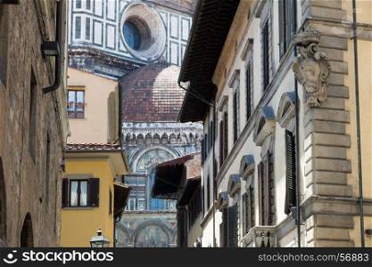 View of streets of Florence, historical center