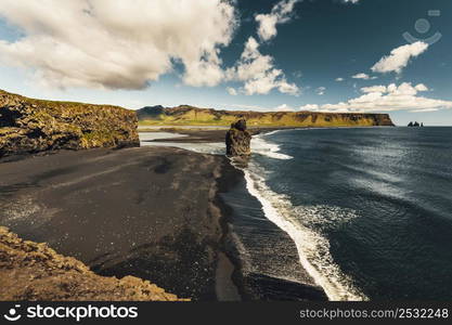 View of Su?urland beach in Iceland