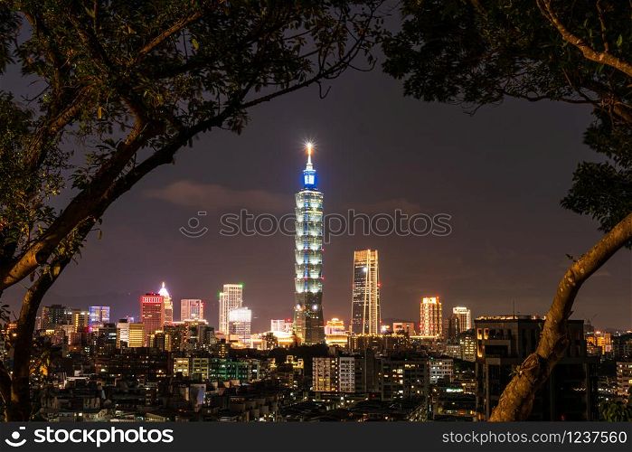 View of Taipei City after sunset, Taiwan