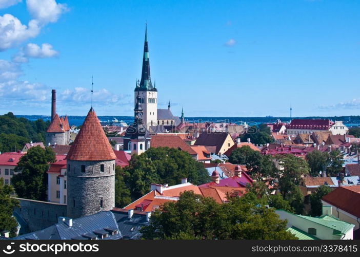 View of Tallinn. view of the medieval town of Tallinn from the Toompea
