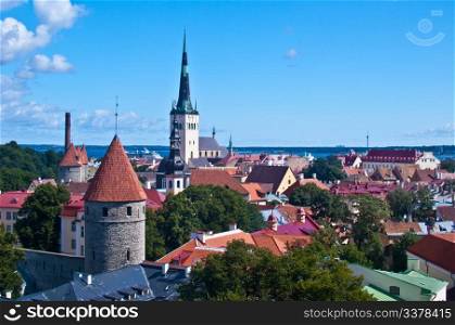 View of Tallinn. view of the medieval town of Tallinn from the Toompea