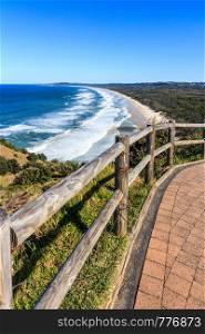 View of Tallow beach from Byron Bay from Cape Byron, New South Wales, Australia