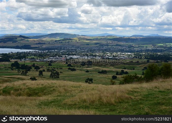View of Taupo township from Mount Tauhara