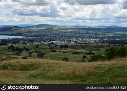 View of Taupo township from Mount Tauhara