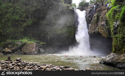 View of Tegenungan Waterfall near Ubud in Bali, Indonesia