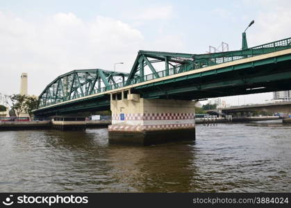 View of Thai river bridge, Bangkok Thailand