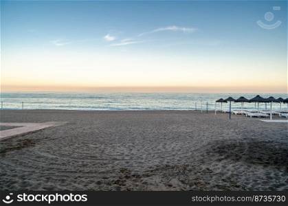 View of the beach of Fuengirola, Andalusia, southern Spain