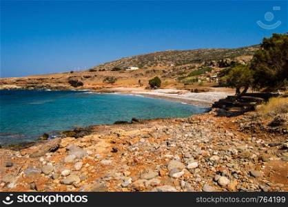 View of the beach of kato selles in the north east of the island of Crete.Grece