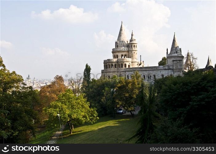 view of the beautiful Fisherman&rsquo;s Bastion in Budapest