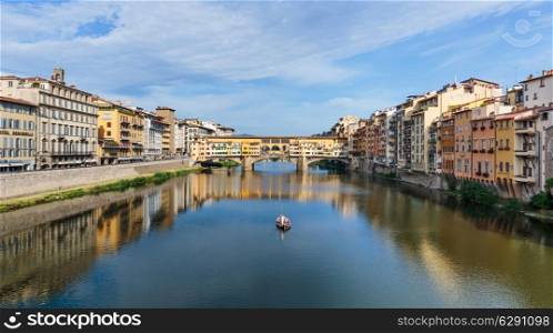 View of the bridge Ponte Vecchio in Florence , Italy