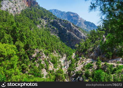 View of the canyon yolu in the mountains near the Goynuk