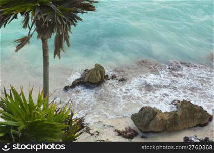 View of the Caribbean beach.