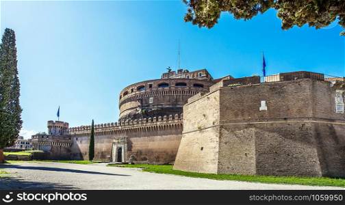 View of the Castel Sant?Angelo in Rome Lazio Italy