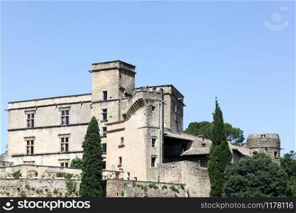 View of the castle of Lourmarin in Provence, France