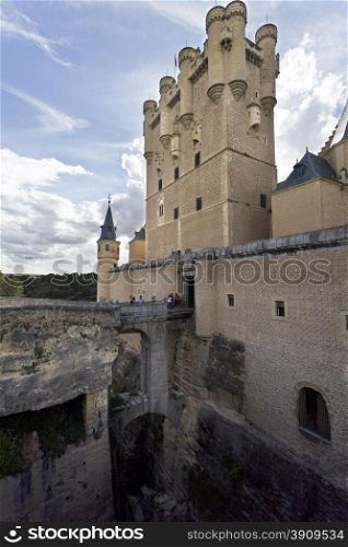 View of the castle-palace of El Alcazar in Segovia, Spain