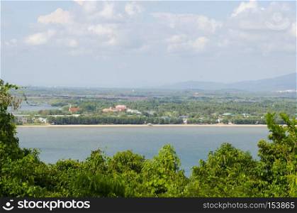 View of the Chanthaburi sea from the viewing point, Thailand
