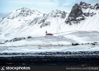 View of the Church at Vik Iceland