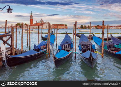 View of the Church of San Giorgio Maggiore on the island in the Venetian lagoon.. Venice. Church of San Giorgio Maggiore.