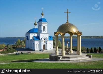 View of the Church of the Holy Theotokos of Kazan Monastery in the village of Vinnovka, Russia