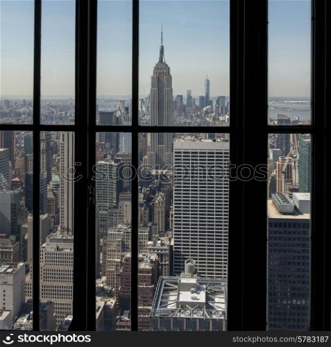 View of the city from Top of the Rock observation deck, Midtown Manhattan, New York City, New York State, USA