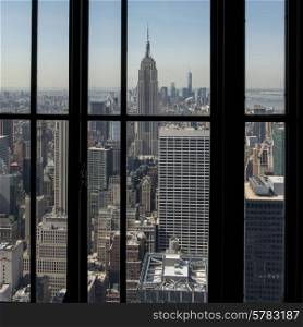 View of the city from Top of the Rock observation deck, Midtown Manhattan, New York City, New York State, USA