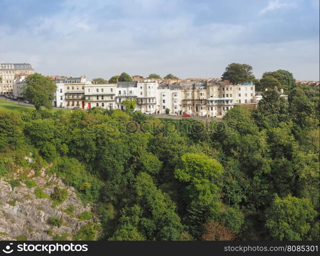 View of the city of Bristol. View of Clifton hill in the city of Bristol, UK