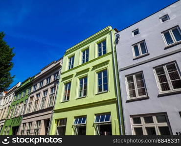 View of the city of Luebeck hdr. View of the city of Lubeck of Luebeck, Germany, hdr