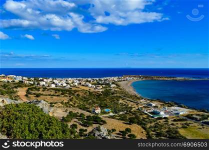 View of the city of Paleochora . View of the city of Paleochora and the ocean on the island of Crete