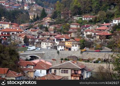 View of the city of Veliko Tarnovo in Bulgaria