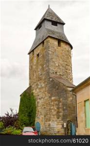 View of the clock tower in the town . View of the clock tower in the town of Bar le Duc in Meuse FranAaise