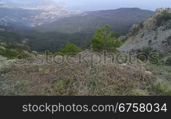 View of the coast and Yalta from the top of Mount Ai-Petri, Crimea
