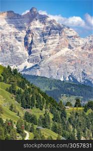 View of the Dolomites from Gardena Pass, South Tyrol, Italy