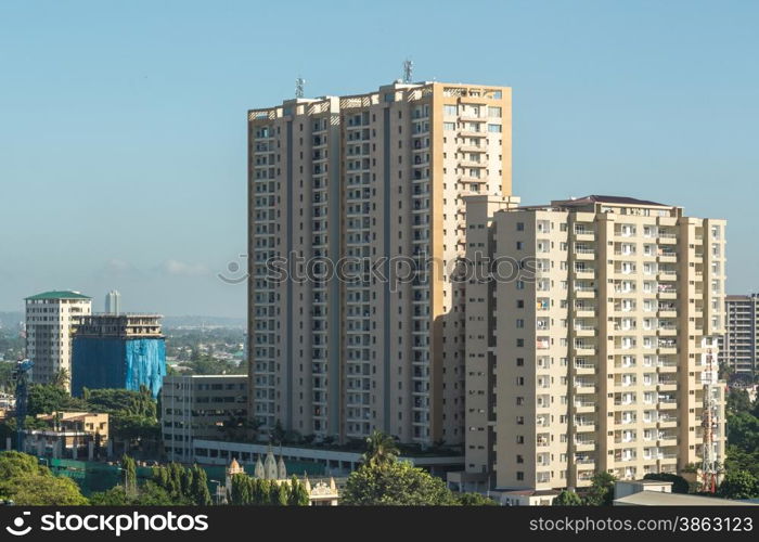 View of the downtown area of the city of Dar Es Salaam, Tanzania