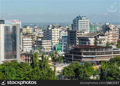 View of the downtown area of the city of Dar Es Salaam, Tanzania
