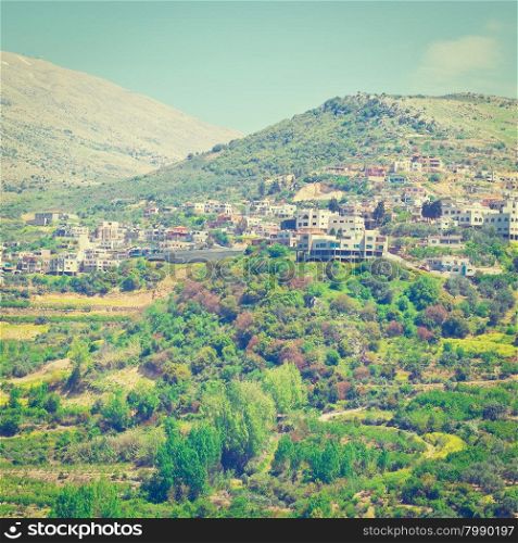 View of the Druze Town on the Golan Heights, Instagram Effect