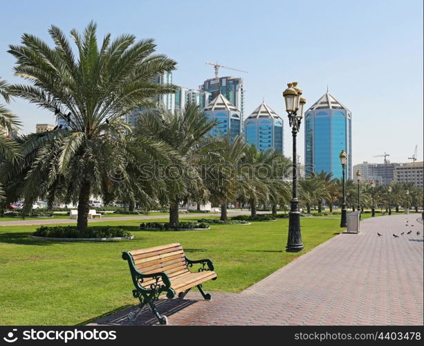 View of the embankment of Sharjah Creek