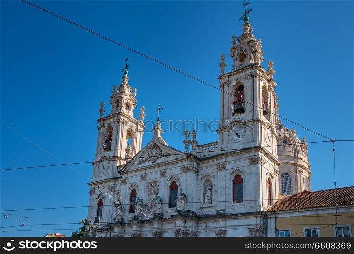 View of the Estrela church in Lisbon.