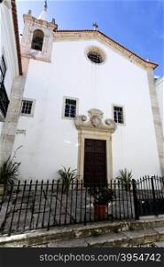 View of the facade of Church of Merci in Torres Vedras, Portugal