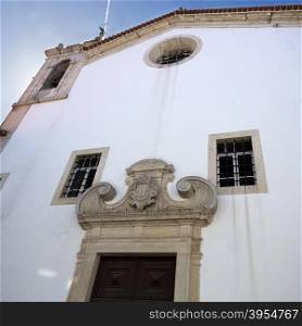 View of the facade of Church of Merci in Torres Vedras, Portugal