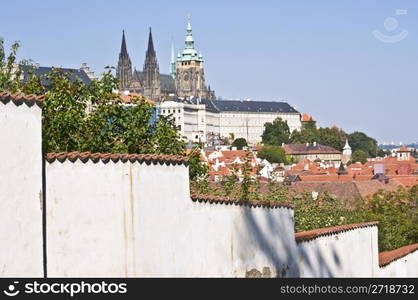 view of the famous castle in Prague