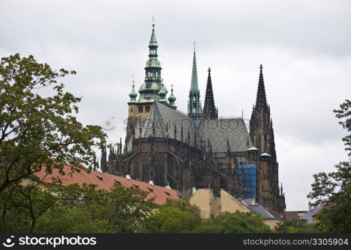 view of the famous castle in Prague