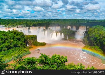 View of the famous Iguazu falls in Iguazu National Park Argentina from Brazil side